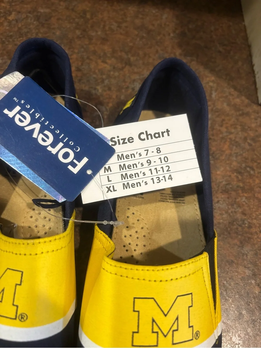 Michigan Navy & Yellow Slip-On Loafers with M Logo